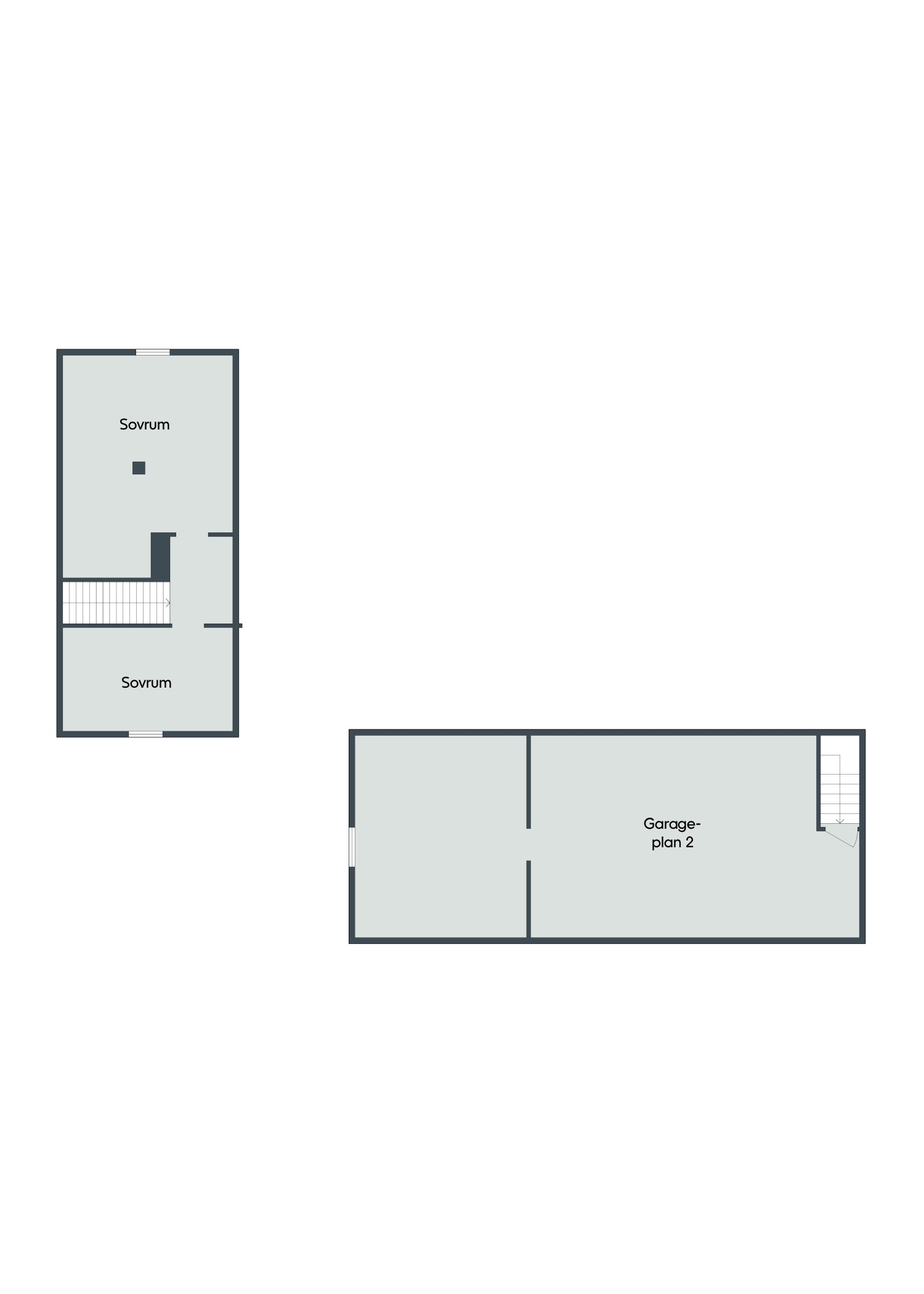 Övre plan villa + garage